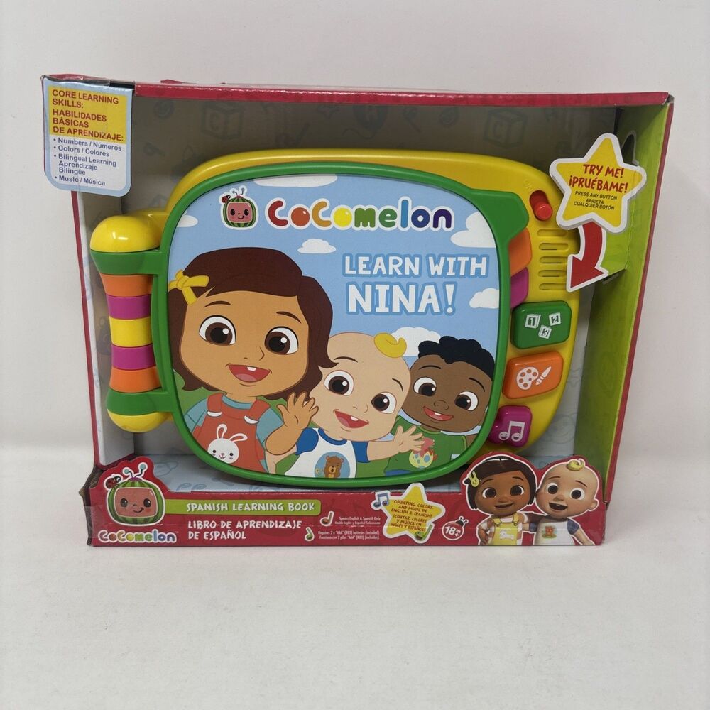 CoComelon Spanish Learning Book 3 Modes Phrases Songs Counting Colors NEW